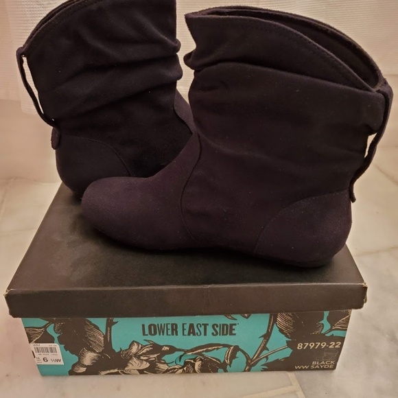 EUC Lower East Side Black Faux Suede Booties - Picture 5 of 8